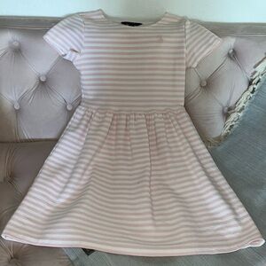 Polo Ralph Lauren Girls Pink White Striped Dress Size girls L/G 12-14 yrs